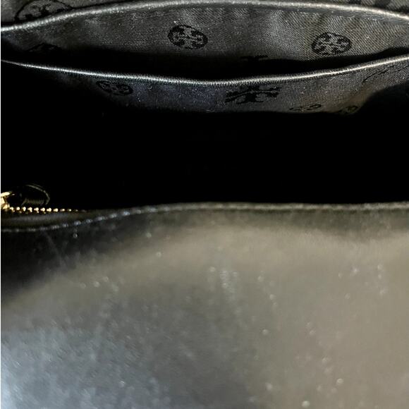 Tory Burch Fleming Leather Convertible Shoulder Bag Crossbody Black Chain Logo - Picture 10 of 14